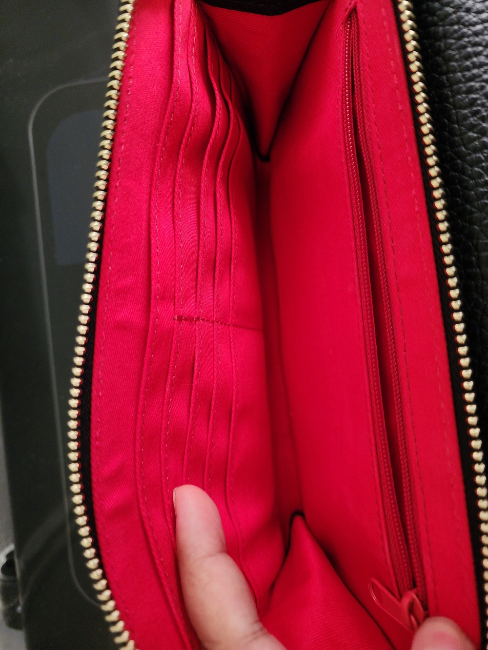 Dooney & Bourke Black Pebbled Leather Crossbody Wallet with Gold Hardware - Picture 10 of 15